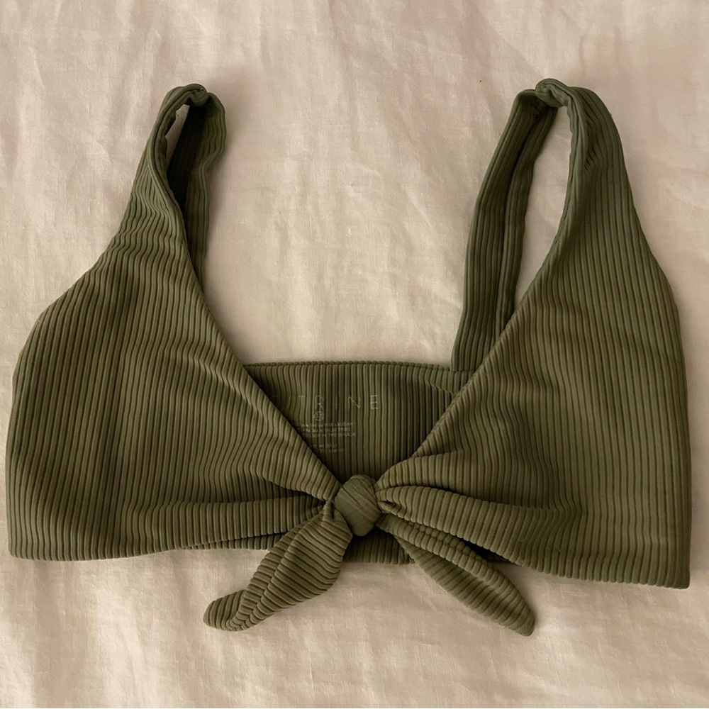 Citrine Swim Green Ribbed Reversible Charlie Top XS